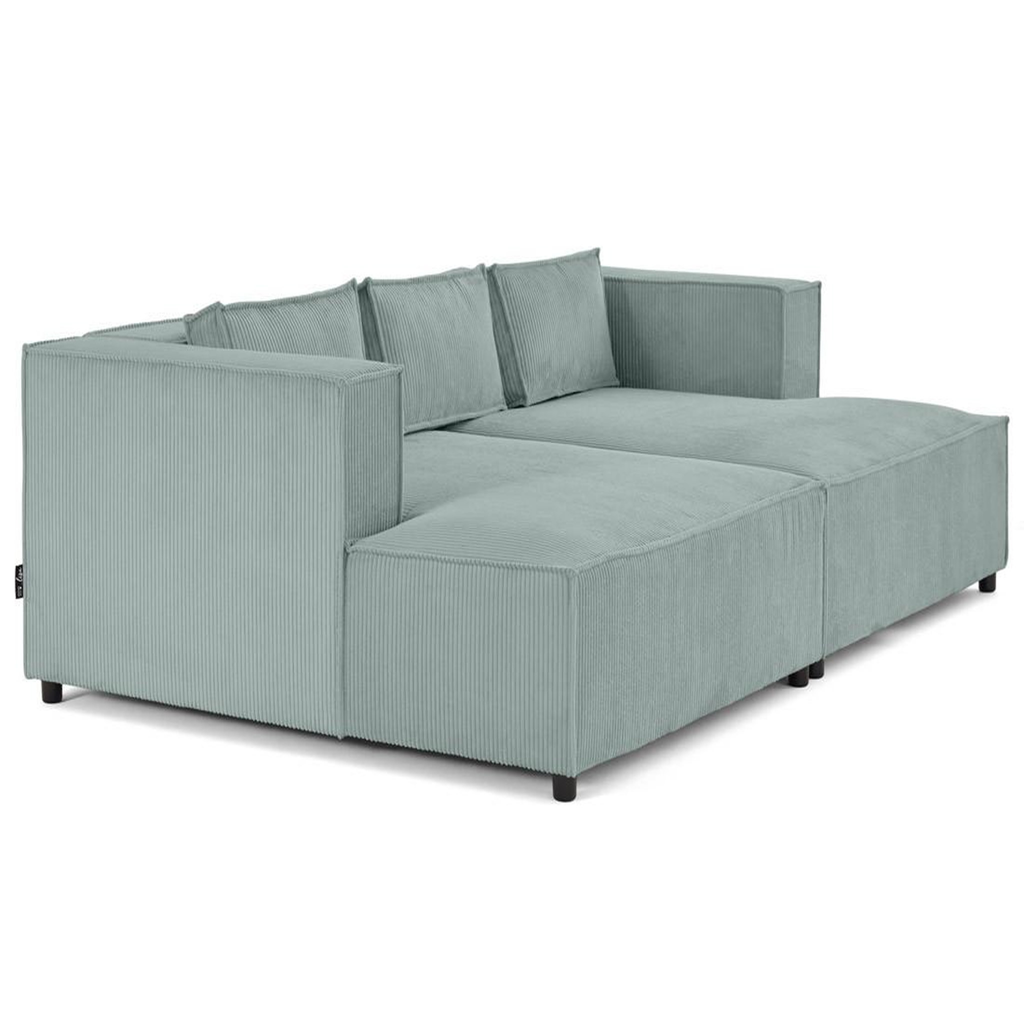 Voir la diapositive 4 : LISA DESIGN Stella - canapé droit 3 places avec double méridienne - assise profonde - en velours côtelé