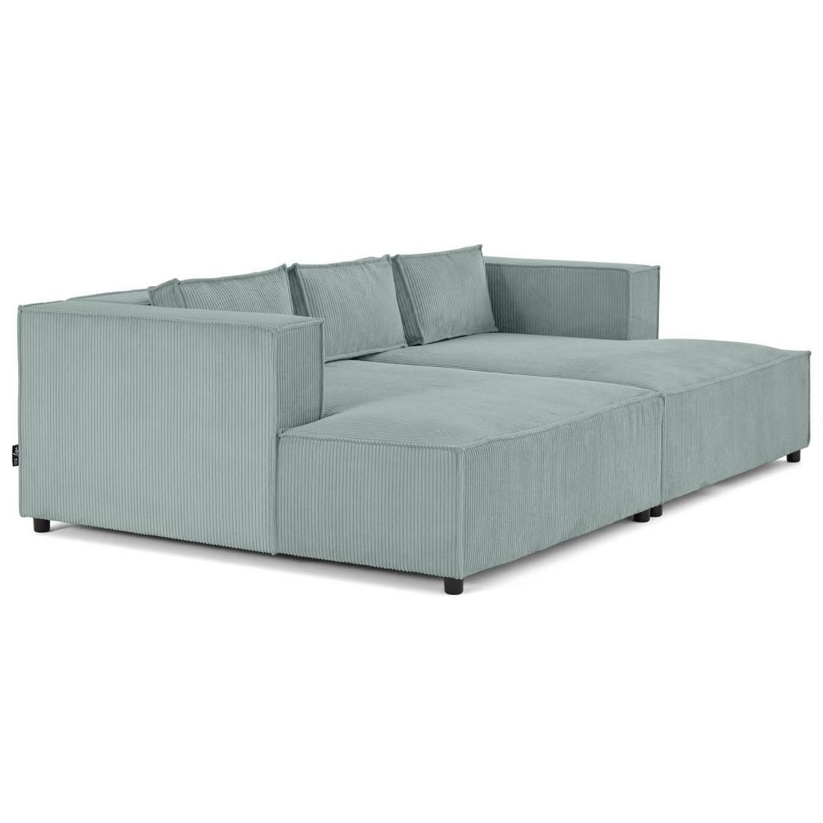 LISA DESIGN Stella - canapé droit 3 places avec double méridienne - assise profonde - en velours côtelé