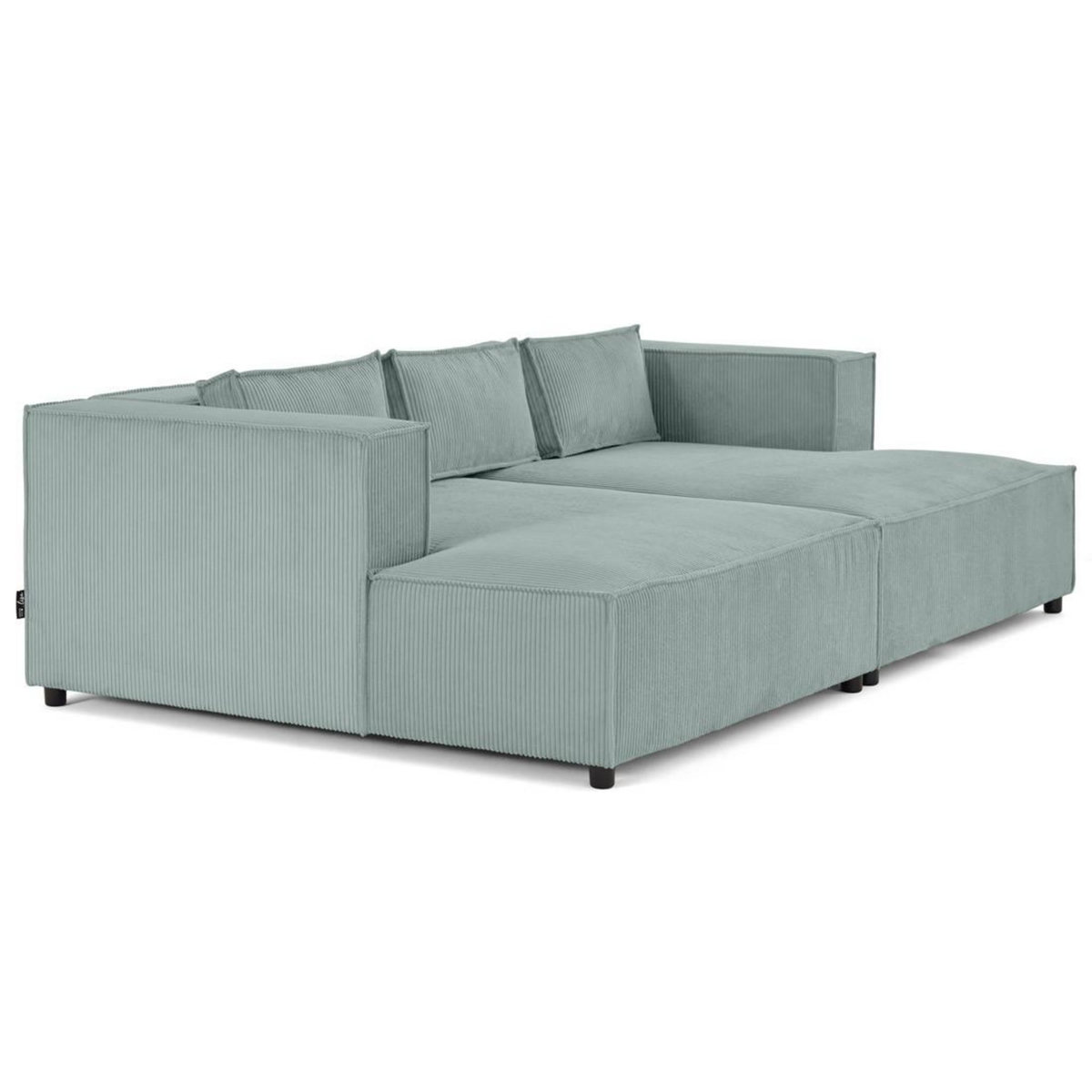 LISA DESIGN Stella - canapé droit 3 places avec double méridienne - assise profonde - en velours côtelé