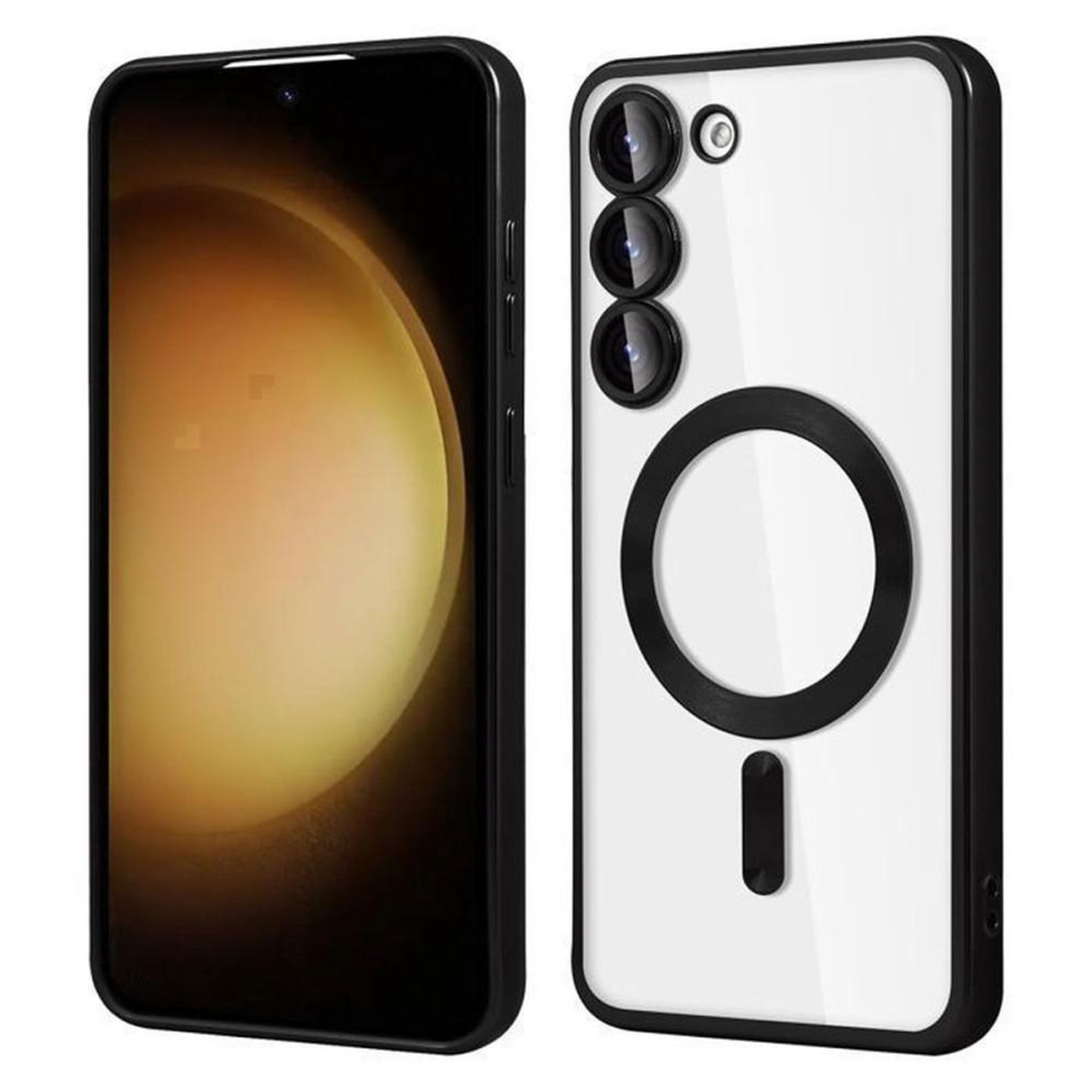 Voir la diapositive 1 : Coque de protection ultra-fine transparente noire métallique magnétique pour Samsung Galaxy S23