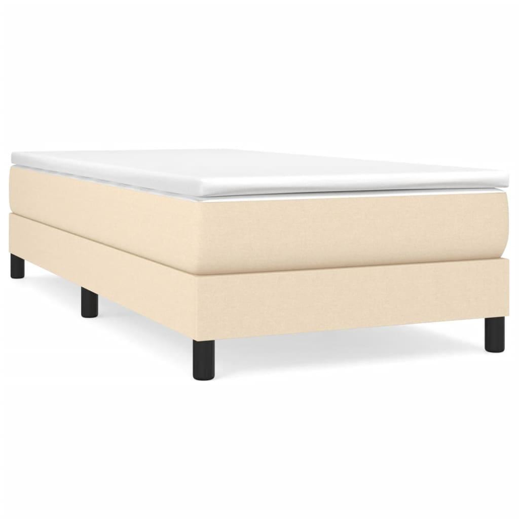 Voir la diapositive 2 : VIDAXL Sommier a lattes de lit avec matelas Creme 80x200 cm Tissu