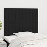 VIDAXL Tetes de lit 2 pcs Noir 100x5x78/88 cm Tissu