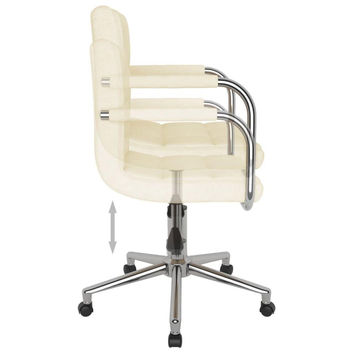 VIDAXL Chaise pivotante de salle a manger Creme Tissu