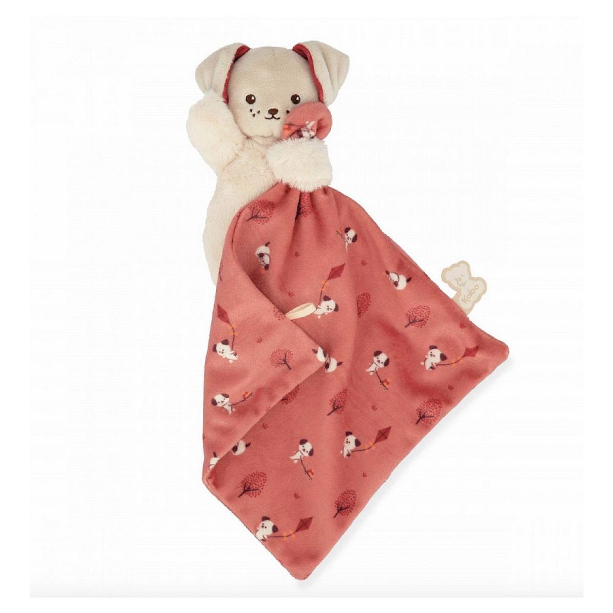 Voir la diapositive 2 : Kaloo Doudou Carre douceur Chien brique - 18 cm