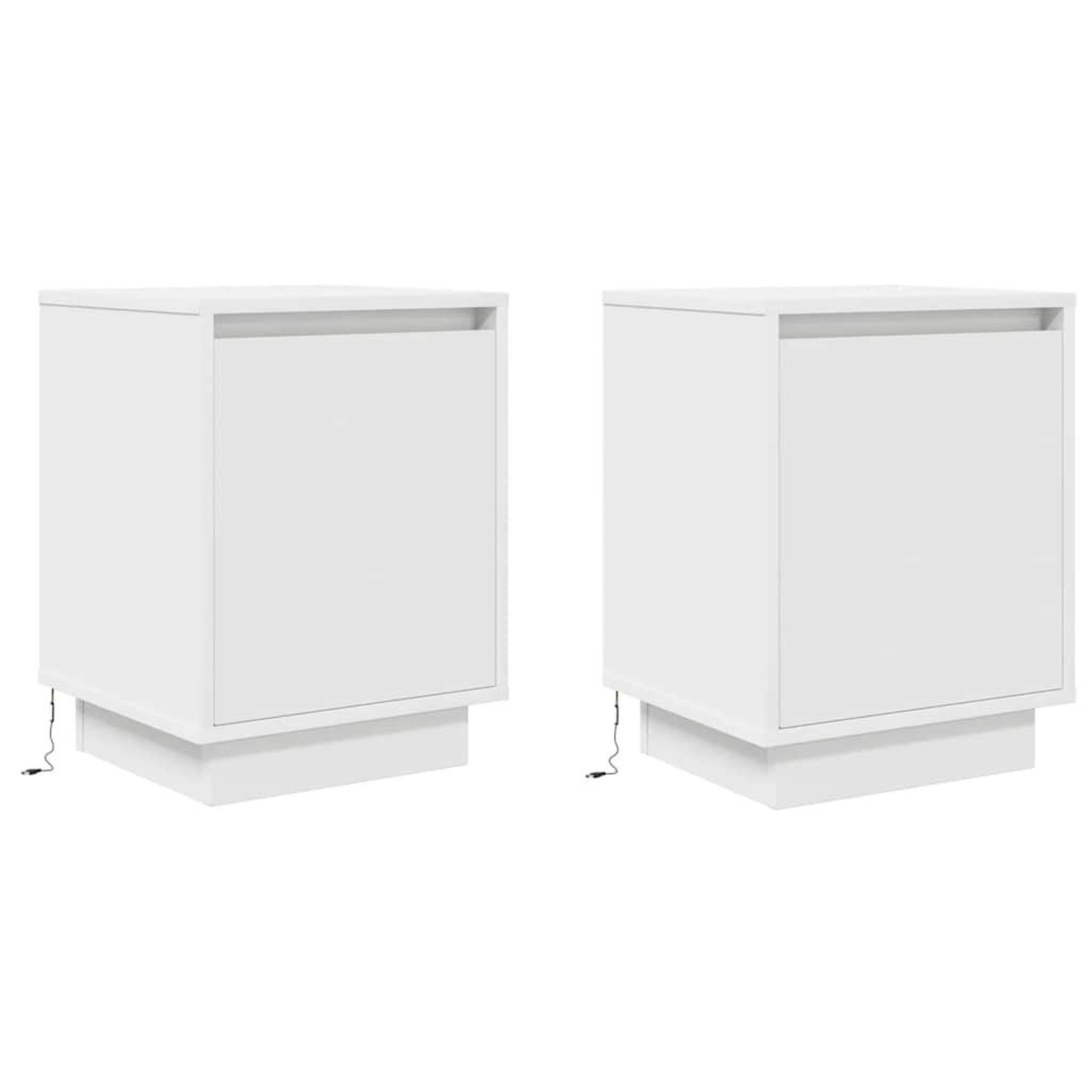 Voir la diapositive 3 : VIDAXL Tables de chevet avec lumieres LED 2 pcs blanc 38x34x50 cm