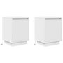 Voir la diapositive 3 : VIDAXL Tables de chevet avec lumieres LED 2 pcs blanc 38x34x50 cm