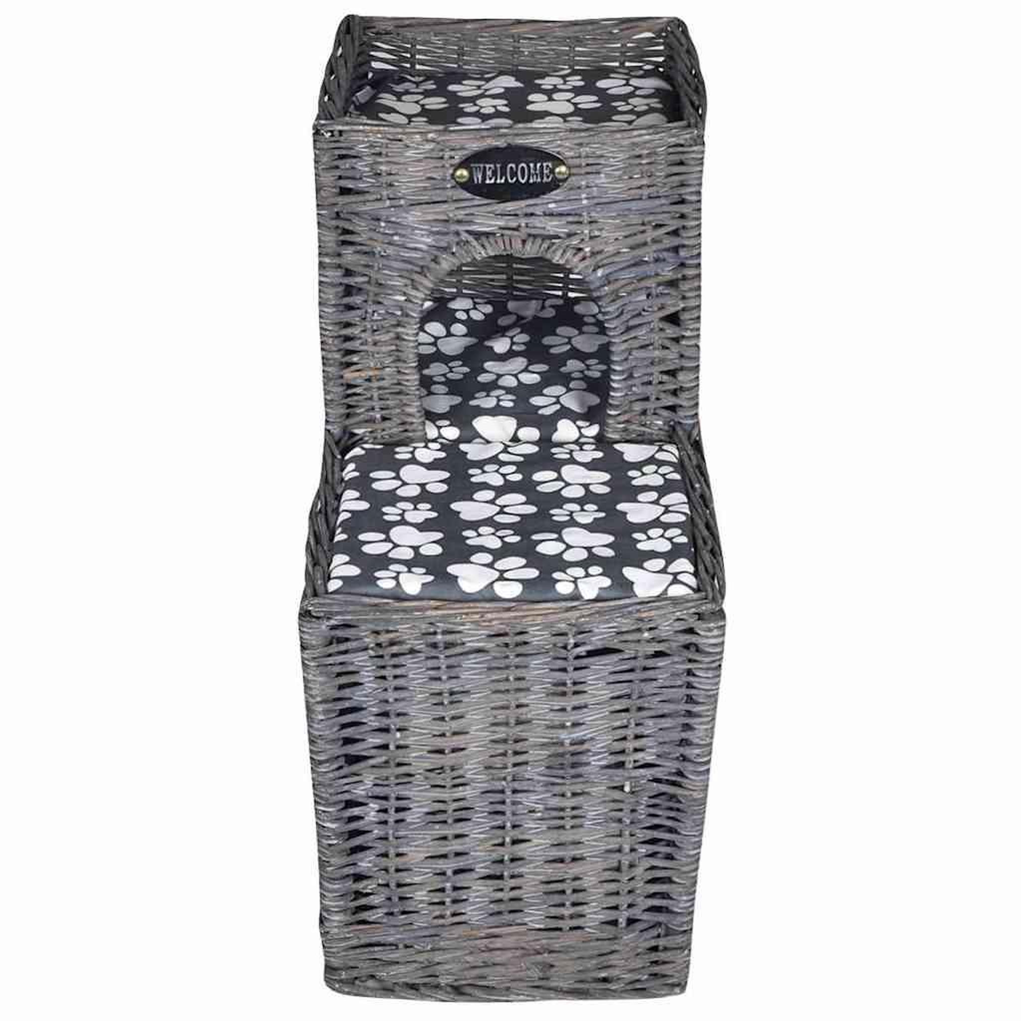 Voir la diapositive 4 : VIDAXL Arbre/maison/chateau a chat avec coussin saule