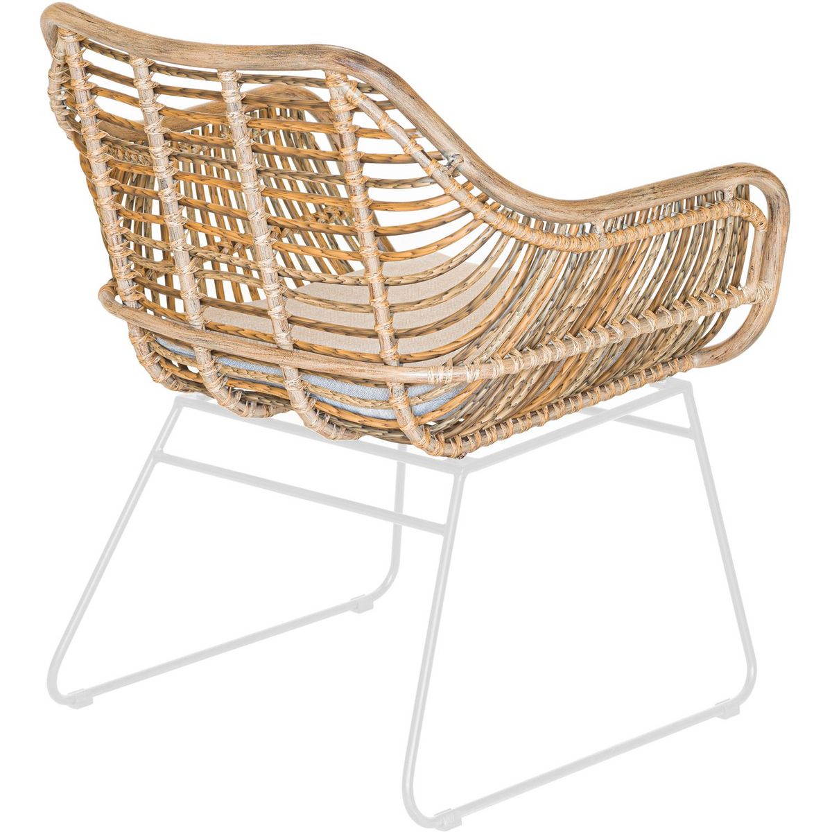 JARDILINE Lot de 2 fauteuils de jardin - Résine tressée/Acier - Imitation rotin - PEMBA