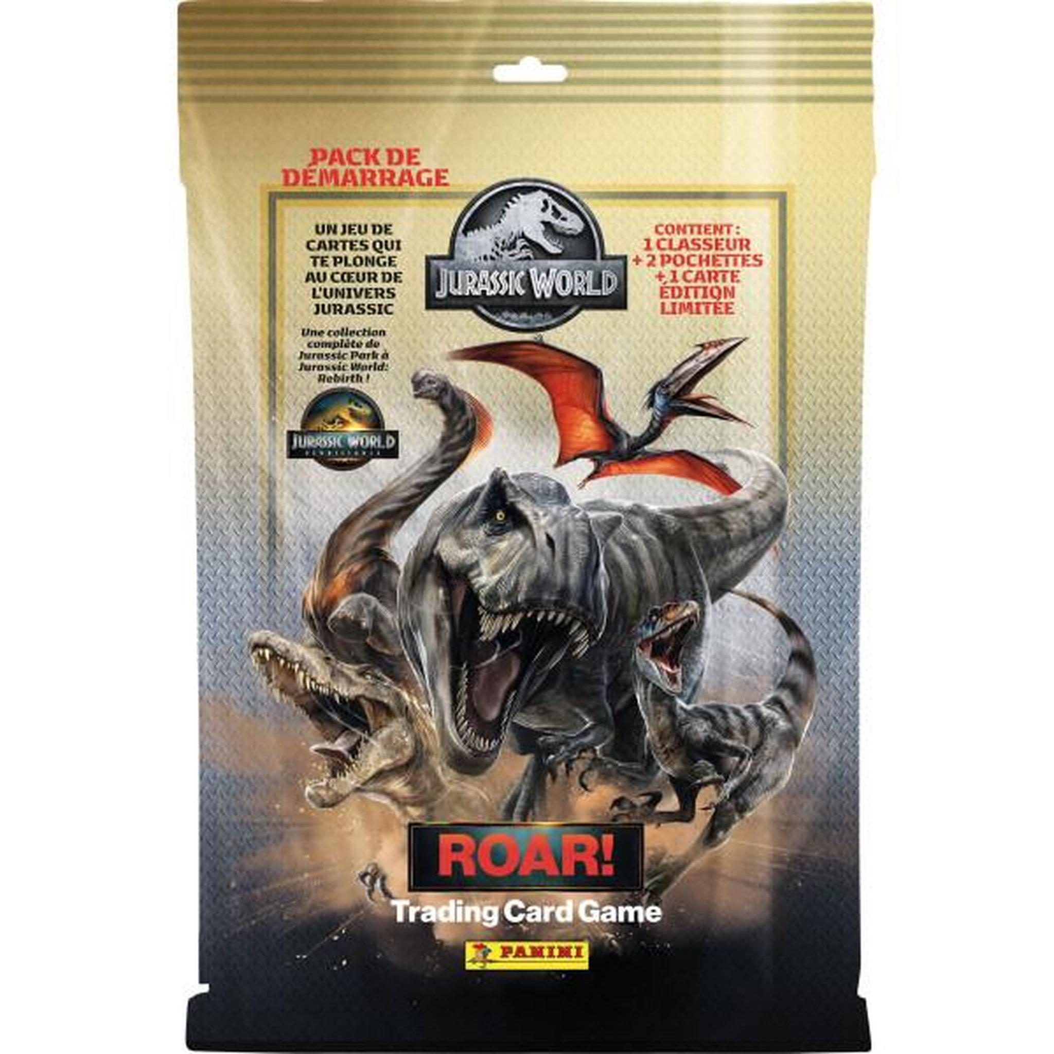 Voir la diapositive 4 : Panini Pack de démarrage - PANINI - JURASSIC WORLD 4 TCG - Album + 2 pochettes - 16 cartes - Carte Edition limitée N°1