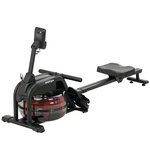 HOMCOM Rameur à eau résistance ajustable réservoir 6-11L écran LCD multifonction rangement vertical acier noir