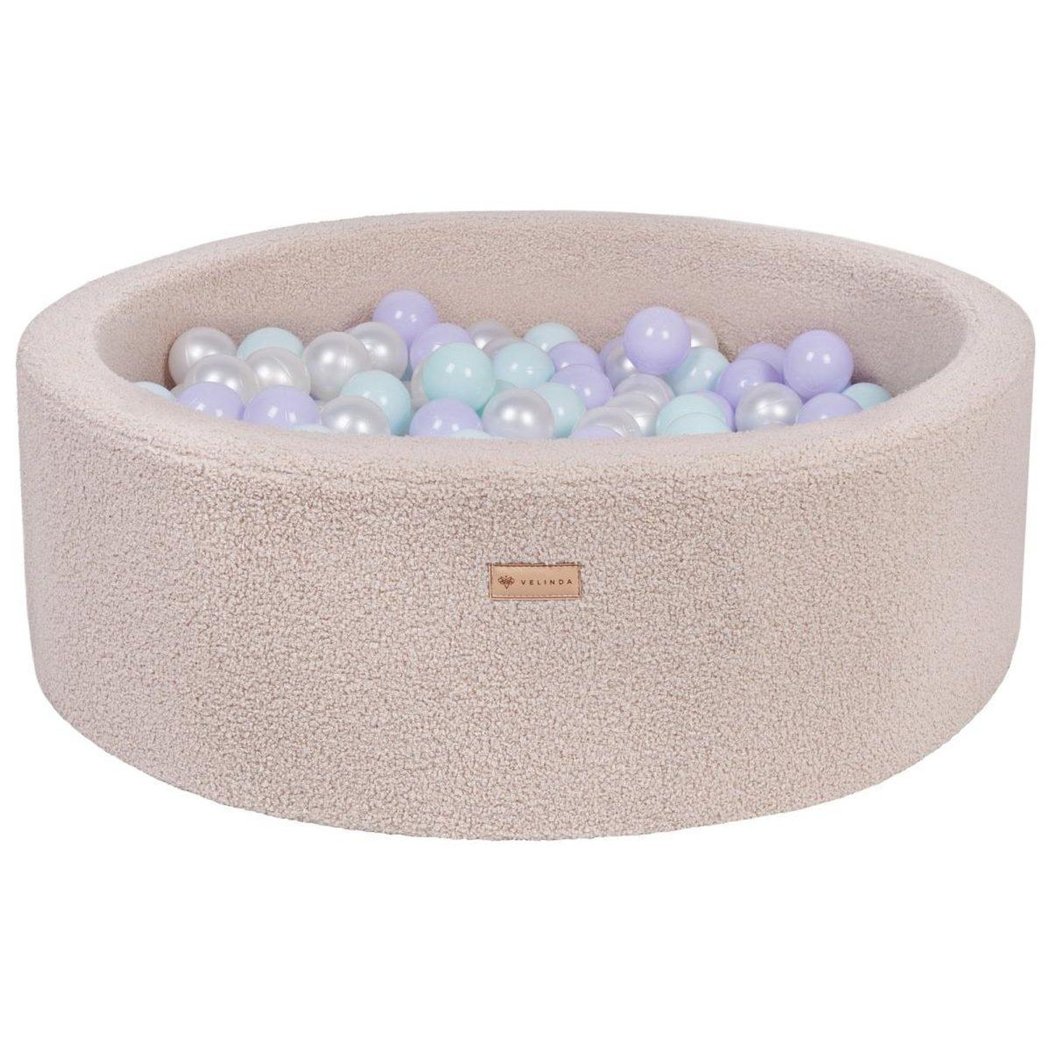 VELINDA Piscine à balles en boucle + 300 balles — cappuccino/perle, violet, Menthe