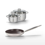 ELO Lot Poêle 28 cm & 2 Faitouts 16/24 cm Elo Bistro Line