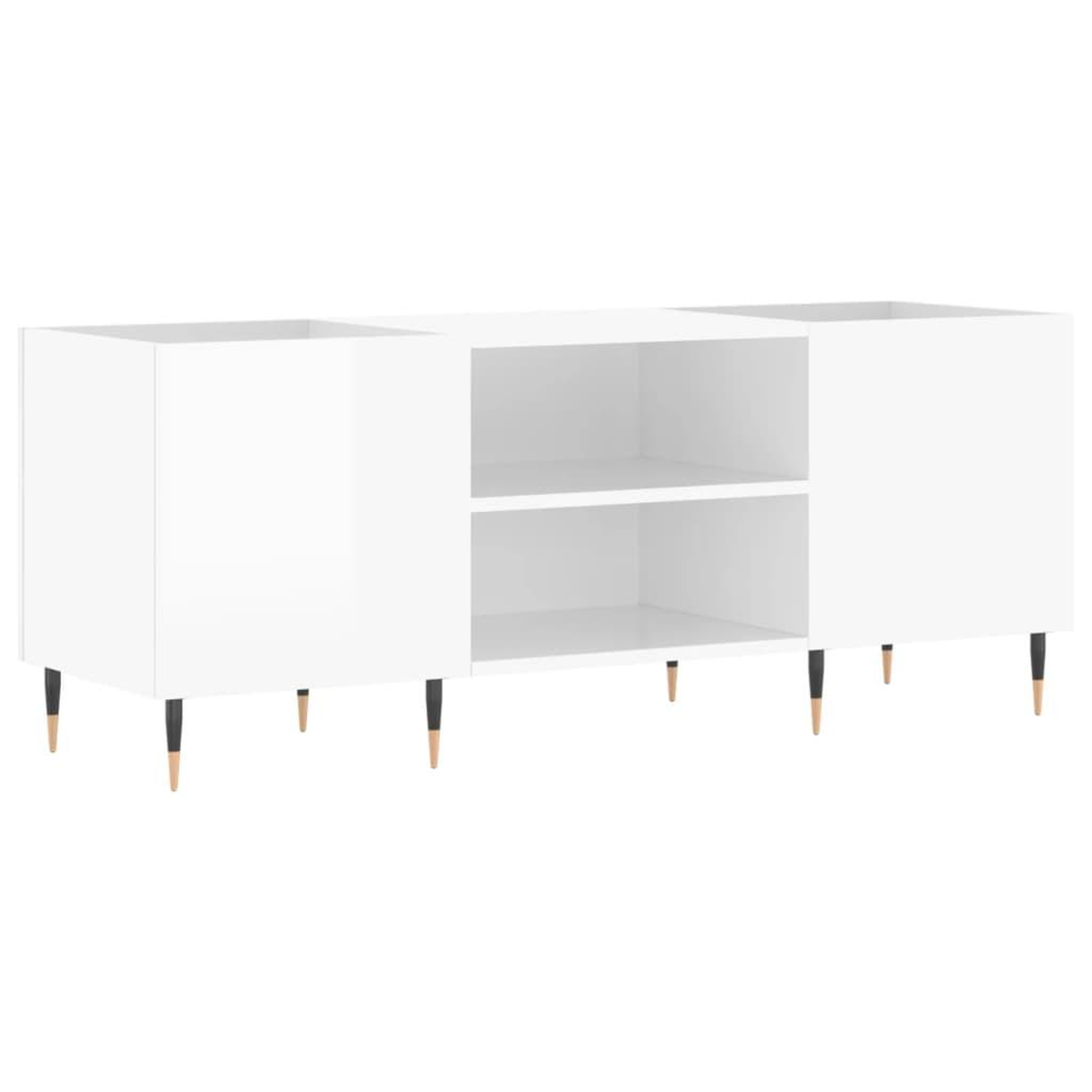 Voir la diapositive 2 : VIDAXL Armoire a disques blanc brillant 121x38x48 cm bois d'ingenierie