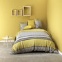 Voir la diapositive 1 : Les Ateliers du Linge Parure de couette 2pcs 140x200cm 100% microfibre 55gsm vaxo jaune