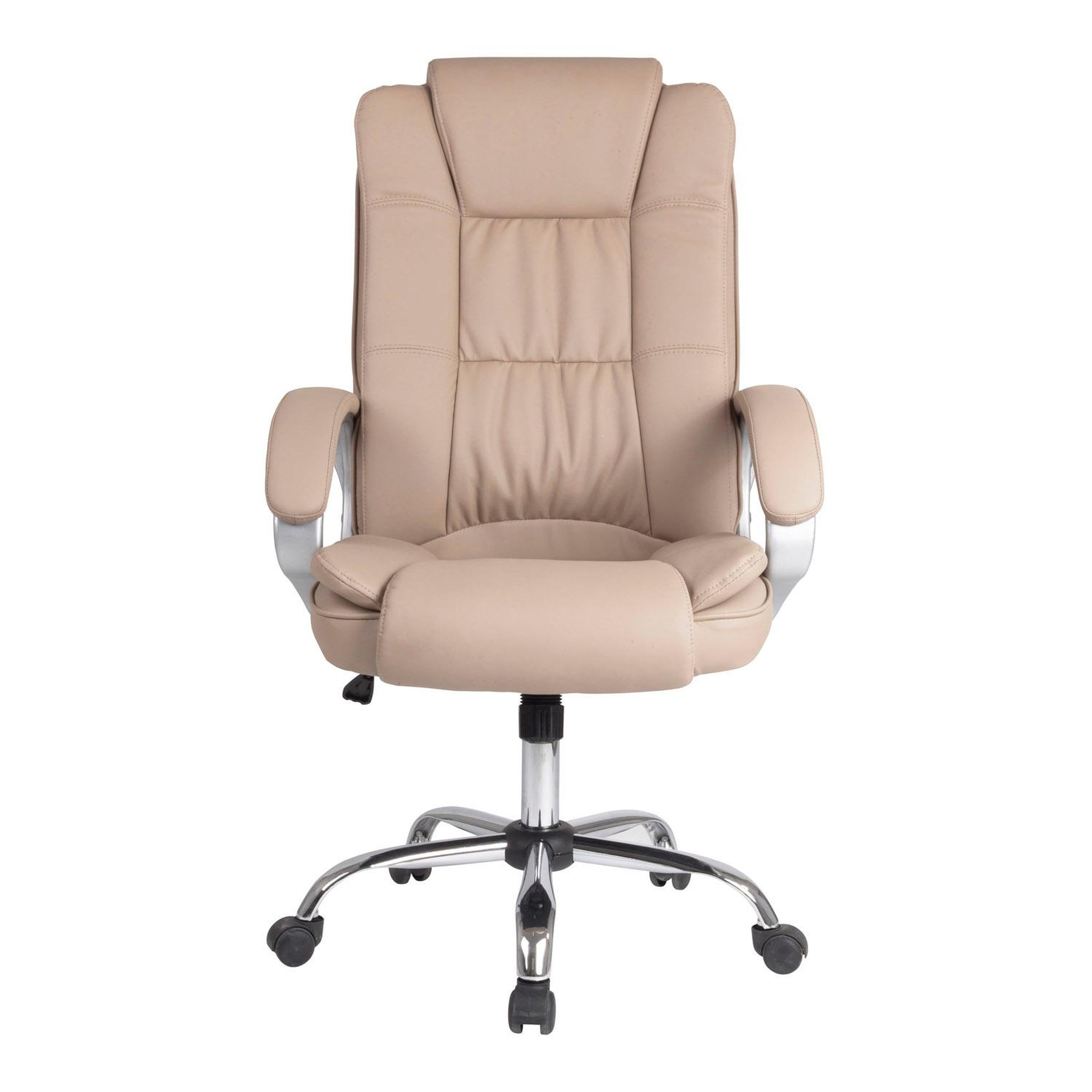Voir la diapositive 2 : VS VENTA-STOCK Chaise de Bureau Karen Elevable et Fauteuil inclinable en Simili Cuir Taupe