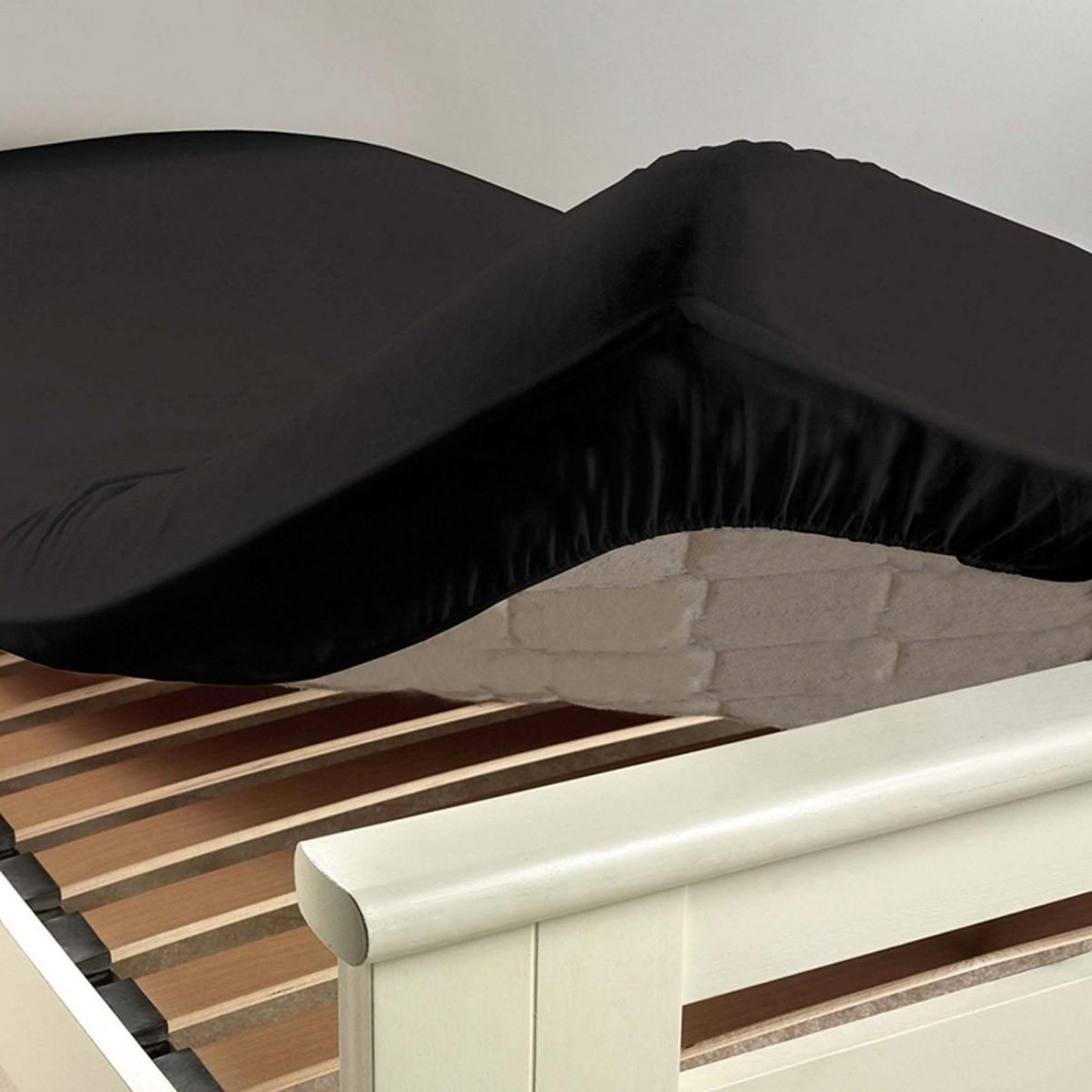 Voir la diapositive 3 : Douceur d'Intérieur Drap housse  lina  90x190cm charbon