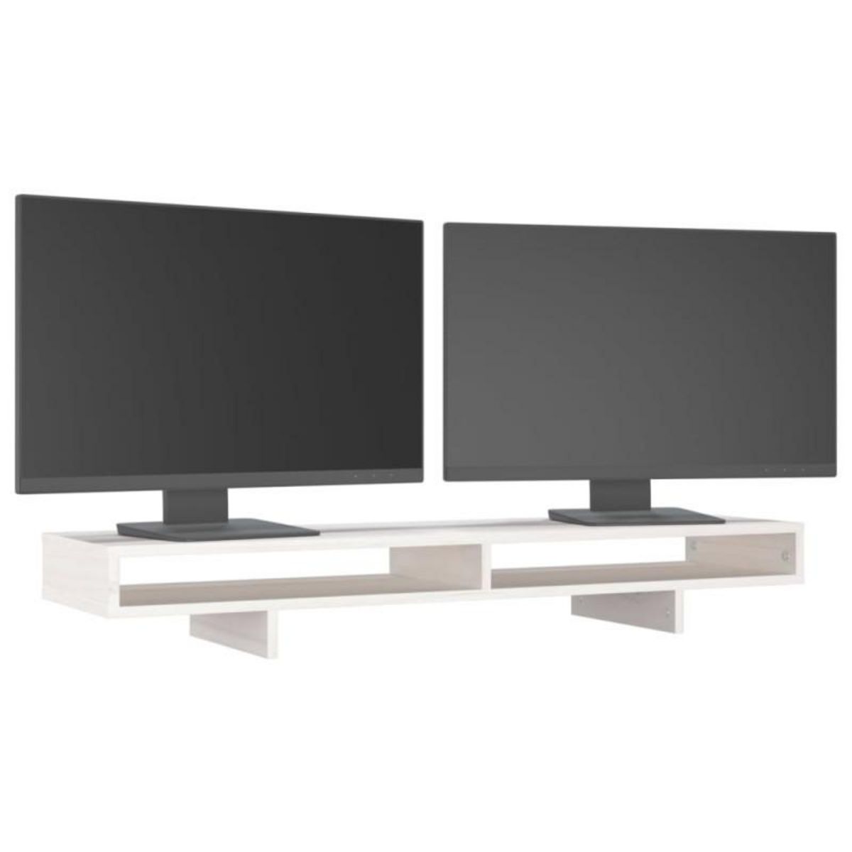 VIDAXL Support de moniteur Blanc 100x27x14 cm Bois de pin solide