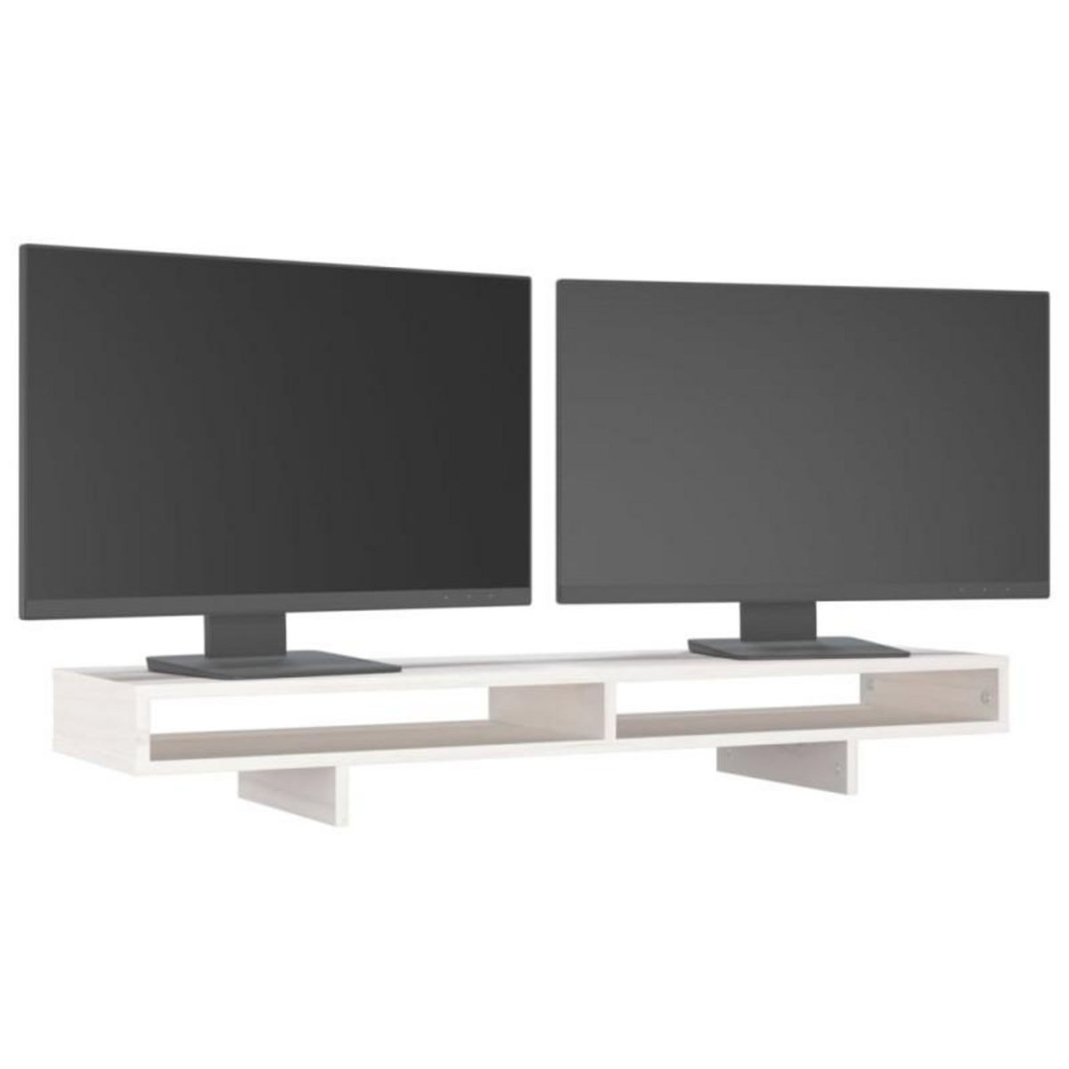 VIDAXL Support de moniteur Blanc 100x27x14 cm Bois de pin solide