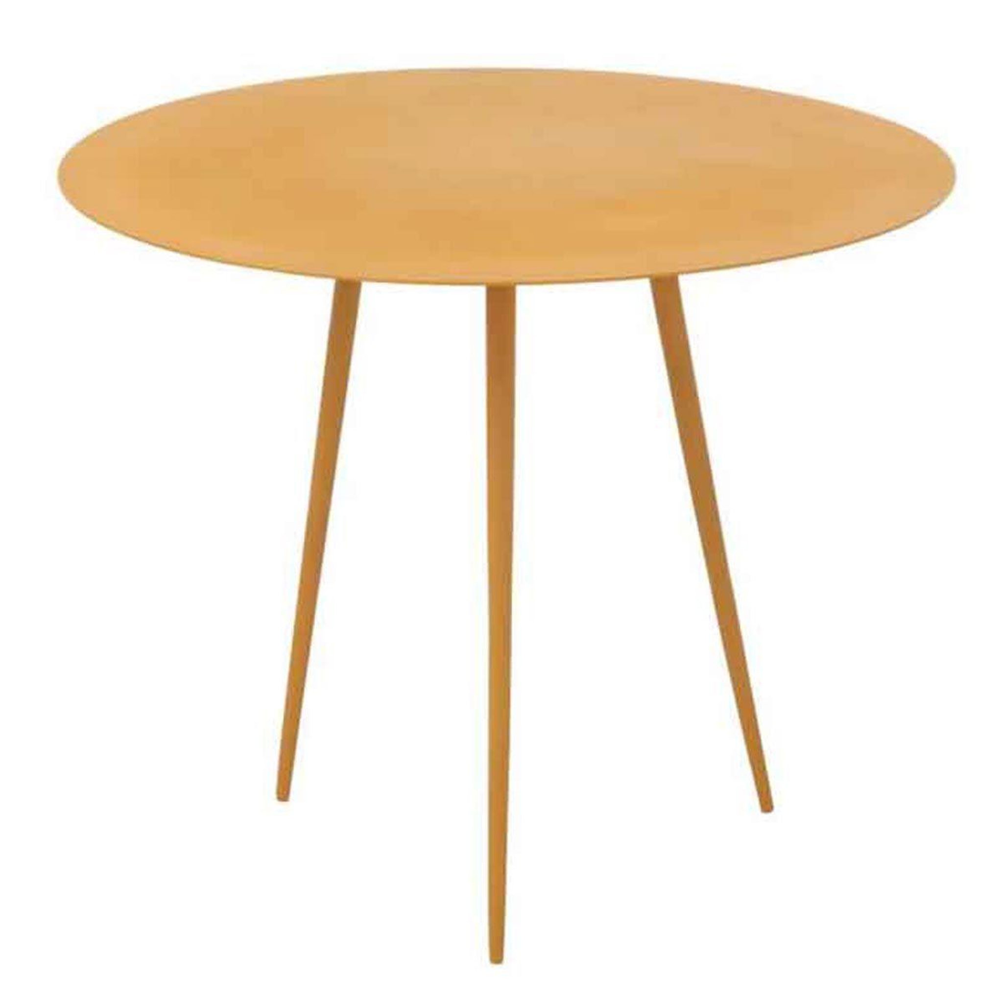 Voir la diapositive 1 : J-LINE Table ronde gigogne design  vicky  56cm ocre