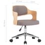 Voir la diapositive 6 : VIDAXL Chaise pivotante de bureau Taupe Bois courbe et tissu