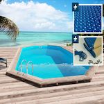 Habitat et Jardin Piscine bois   Sao Paulo   - 6.57 x 4.07 x 1.20 m - Bâche à bulles  180 µ - Bâche hiver  280 g/m² -