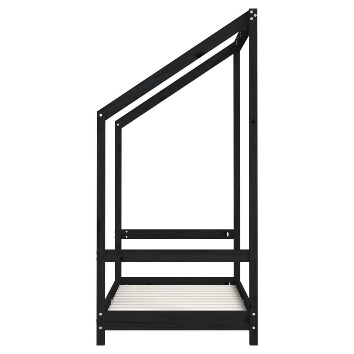 VIDAXL Cadre de lit pour enfant noir 70x140 cm bois de pin massif