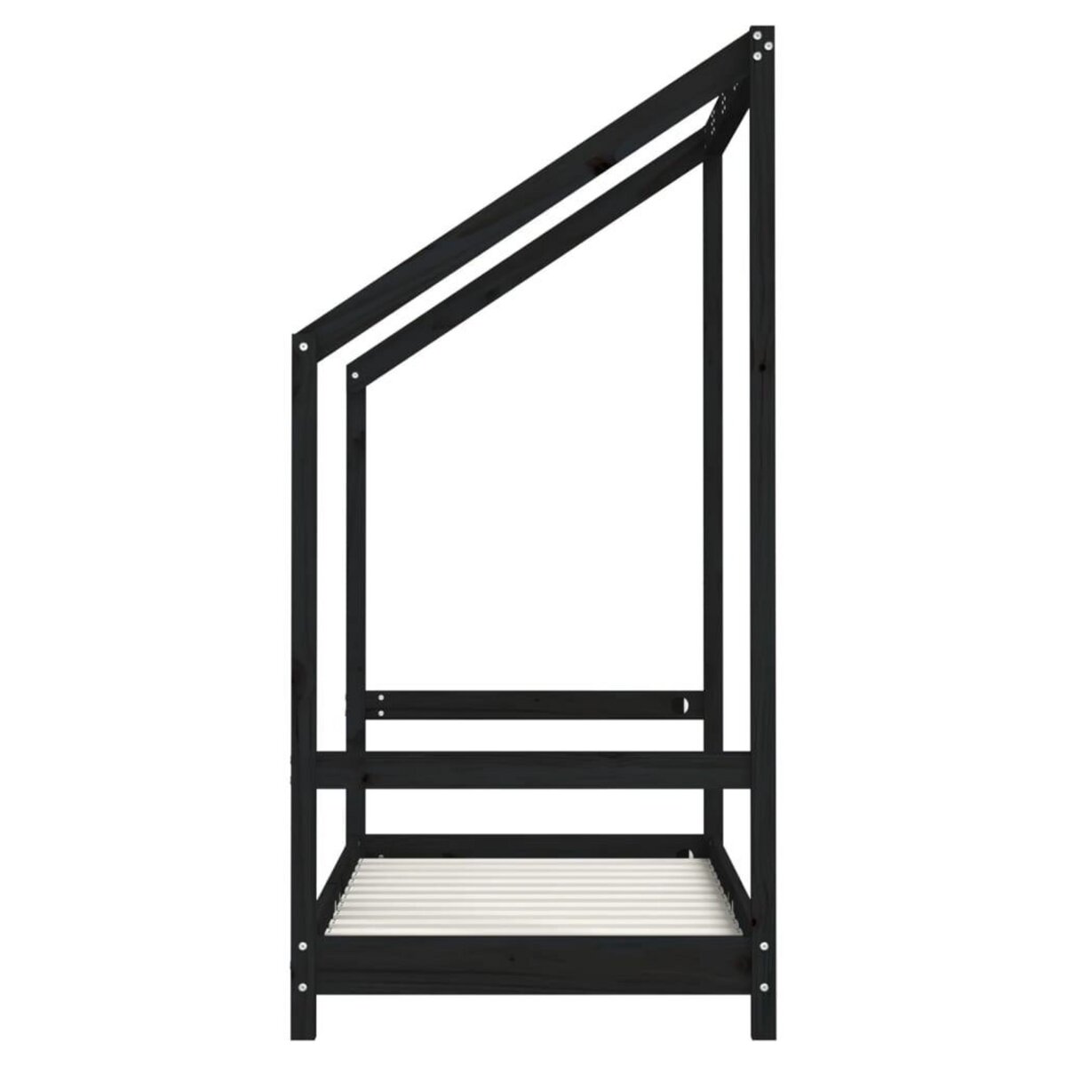 VIDAXL Cadre de lit pour enfant noir 70x140 cm bois de pin massif
