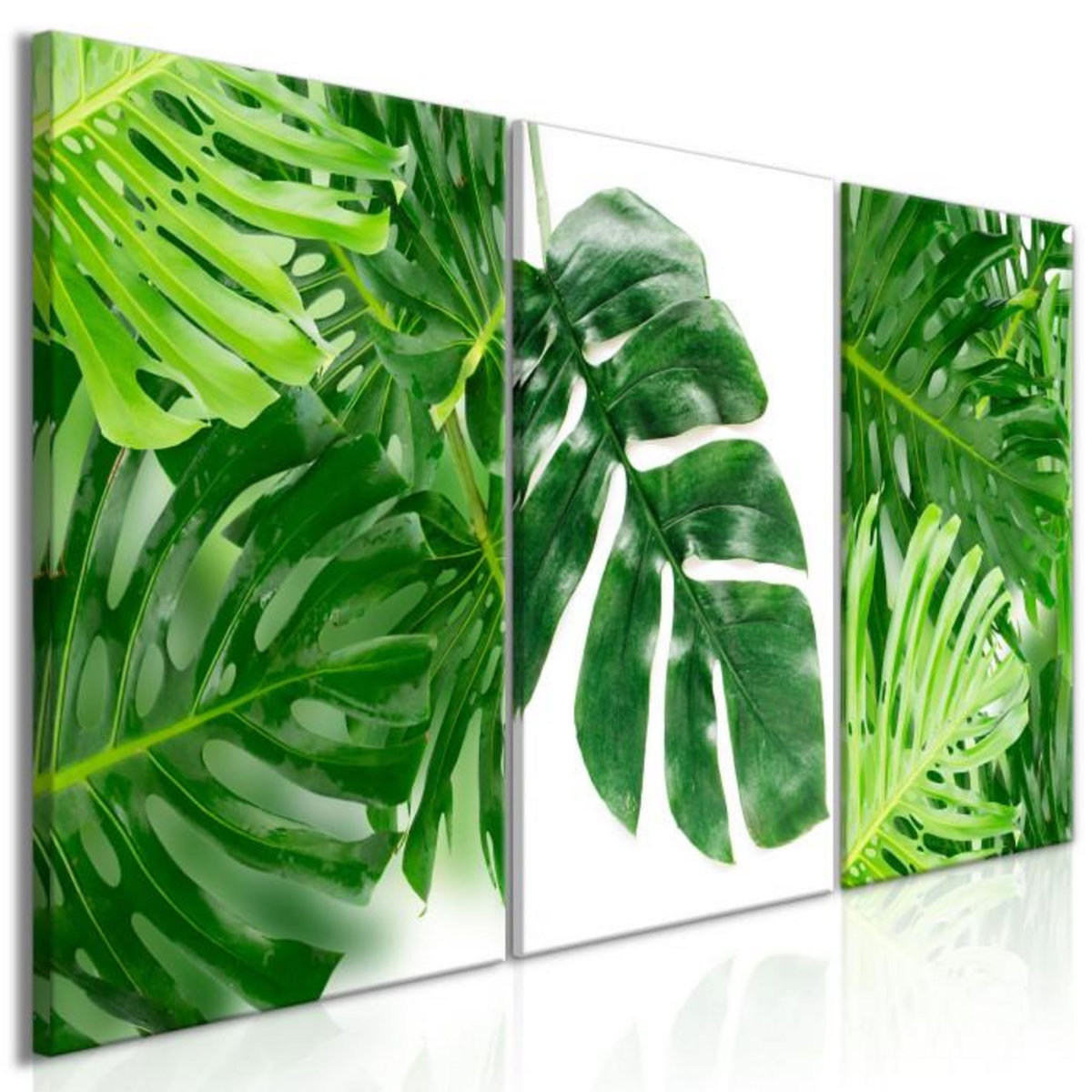 Paris Prix Tableau Imprimé  Palm Leaves 3 Panneaux  60x120cm