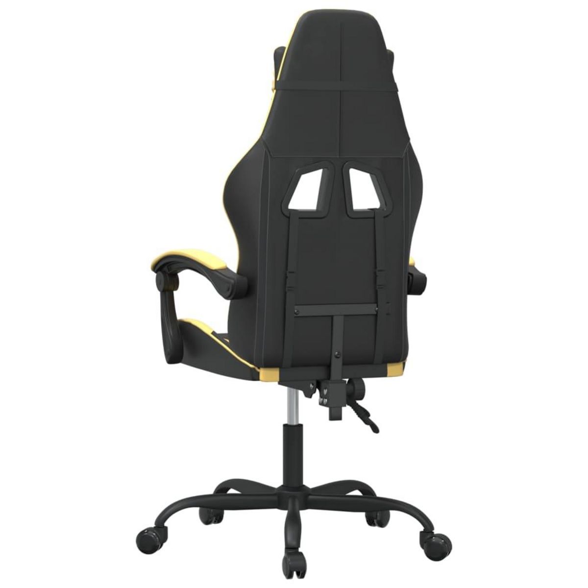 VIDAXL Chaise de jeu pivotante Noir et dore Similicuir