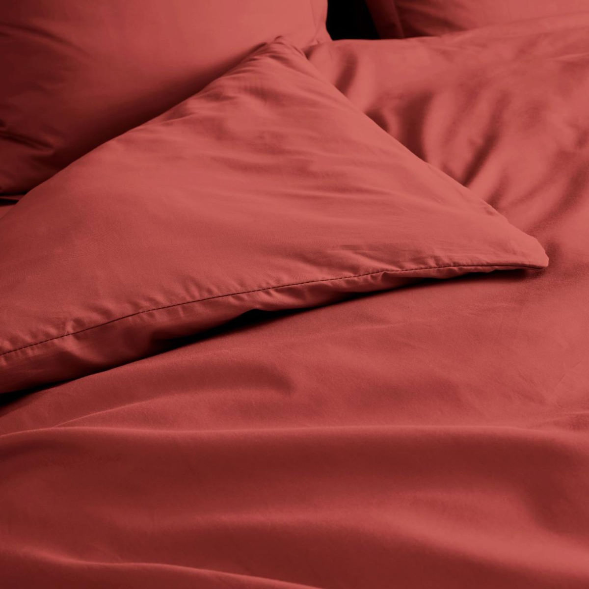 Paris Prix Housse de Couette  Percaline  260x240cm Terracotta