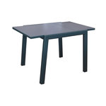 Proloisirs Table extensible - ELISE - Aluminium époxy graphite - Plateau verre trempé gris - 90/170 x 90 cm