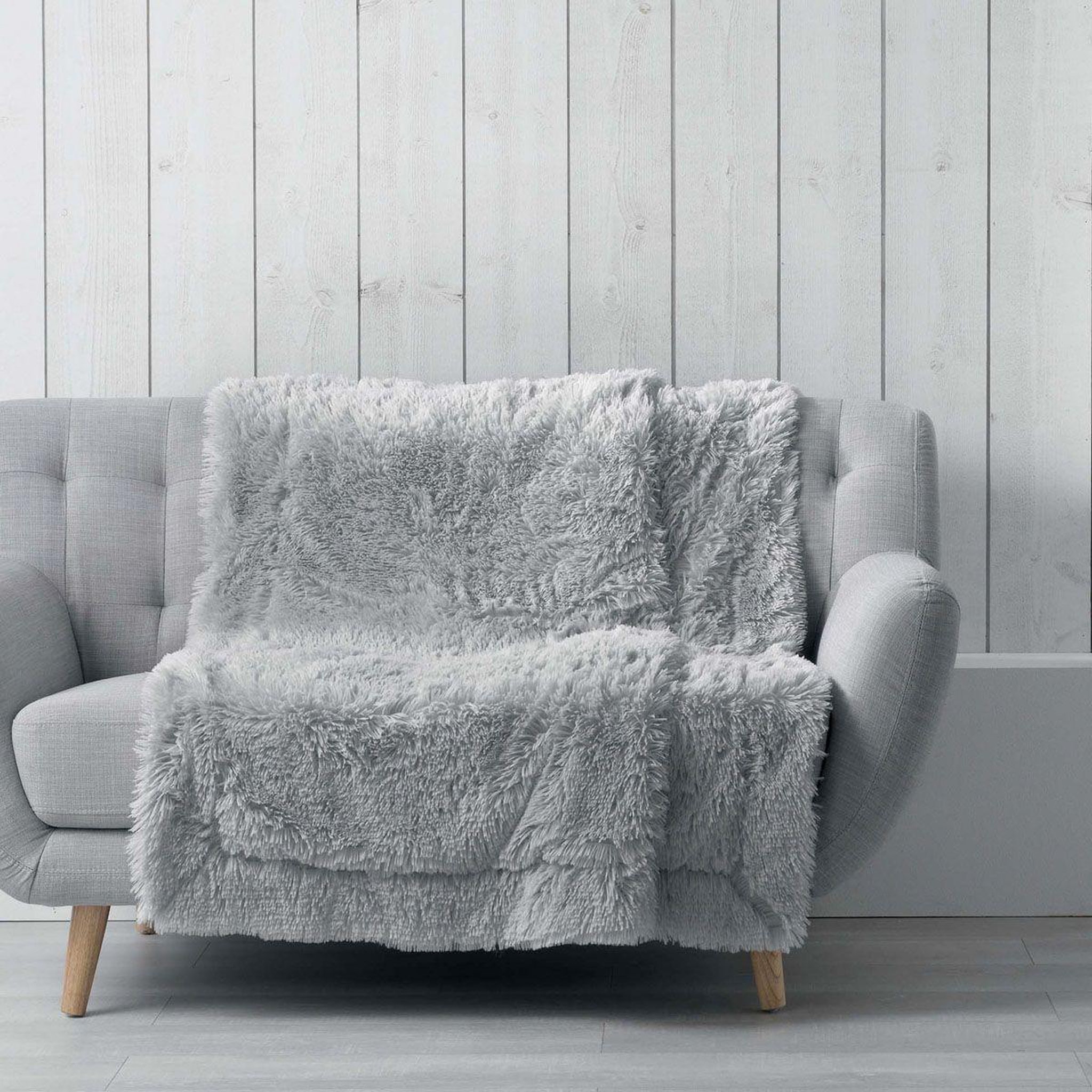 Douceur d'Intérieur Plaid imitation fourrure uni  marilou  180x220cm gris
