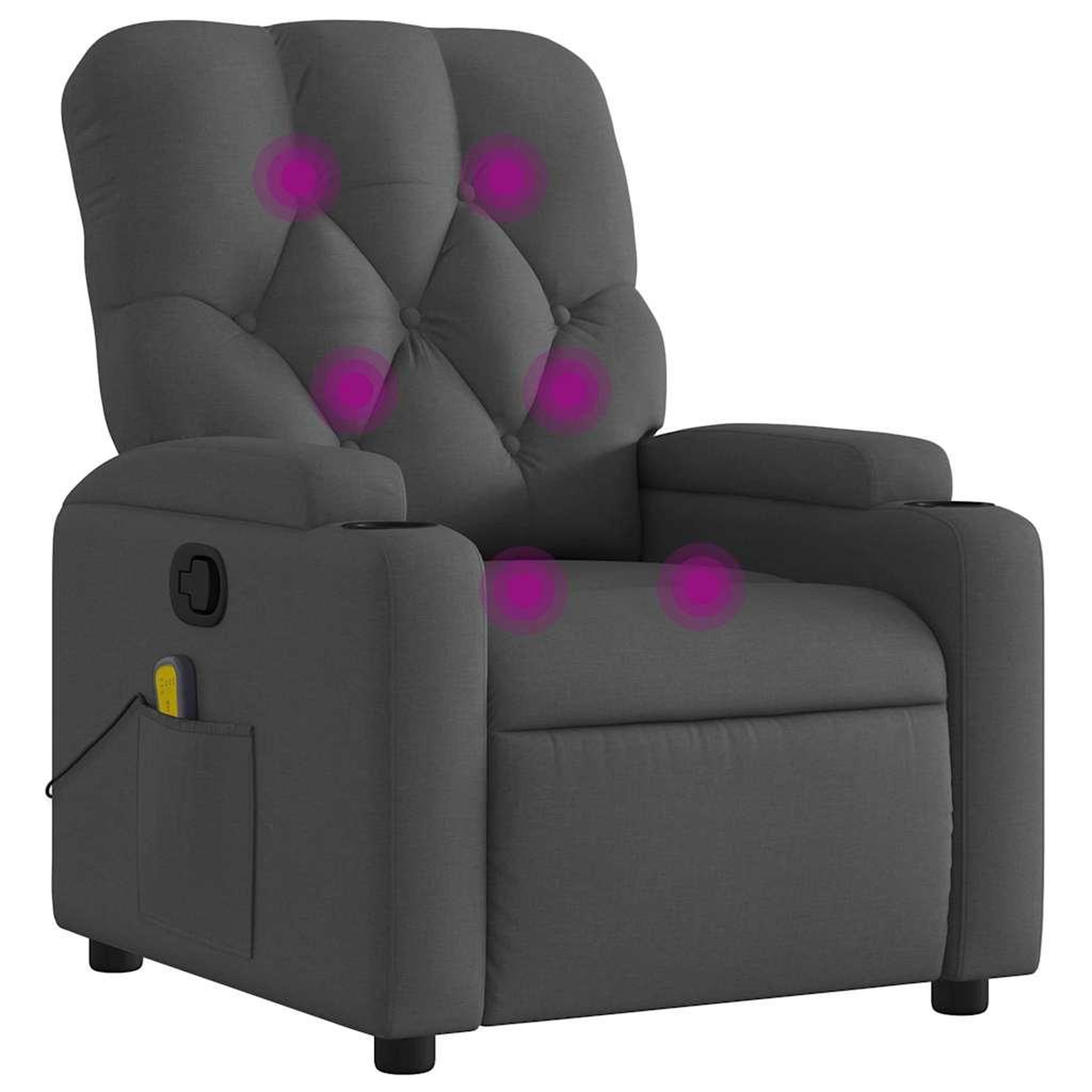 Voir la diapositive 2 : VIDAXL Fauteuil de massage inclinable Gris fonce Tissu