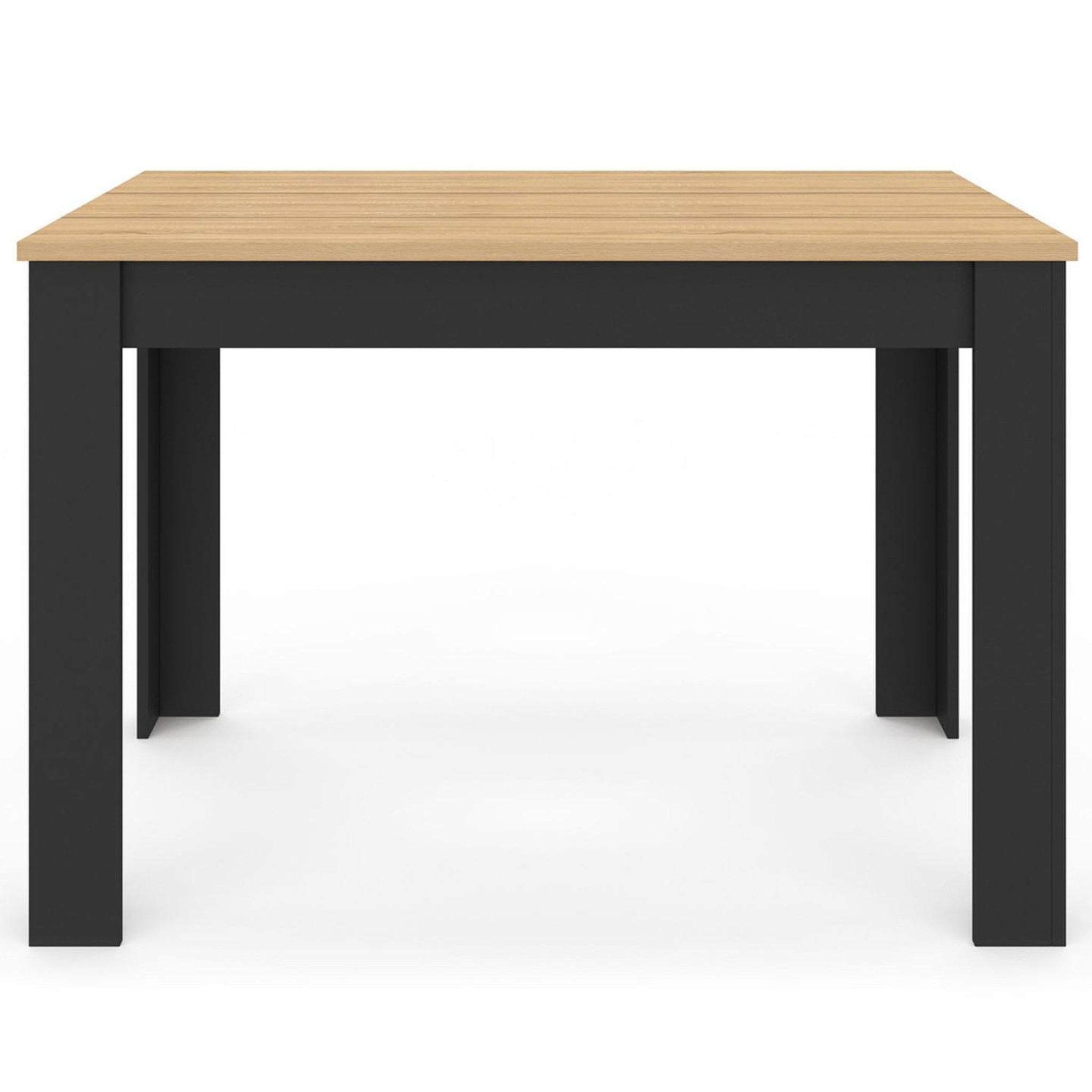 Voir la diapositive 3 : ID MARKET Table à manger rectangle rozy 4 personnes noire plateau façon hêtre 110 cm