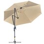 OUTSUNNY Parasol déporté octogonal parasol LED inclinable pivotant manivelle piètement acier dim. Ø 3 x 2,48H m beige