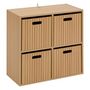 Voir la diapositive 4 : FIVE Étagère 4 cases mix en bois TASSO - Beige