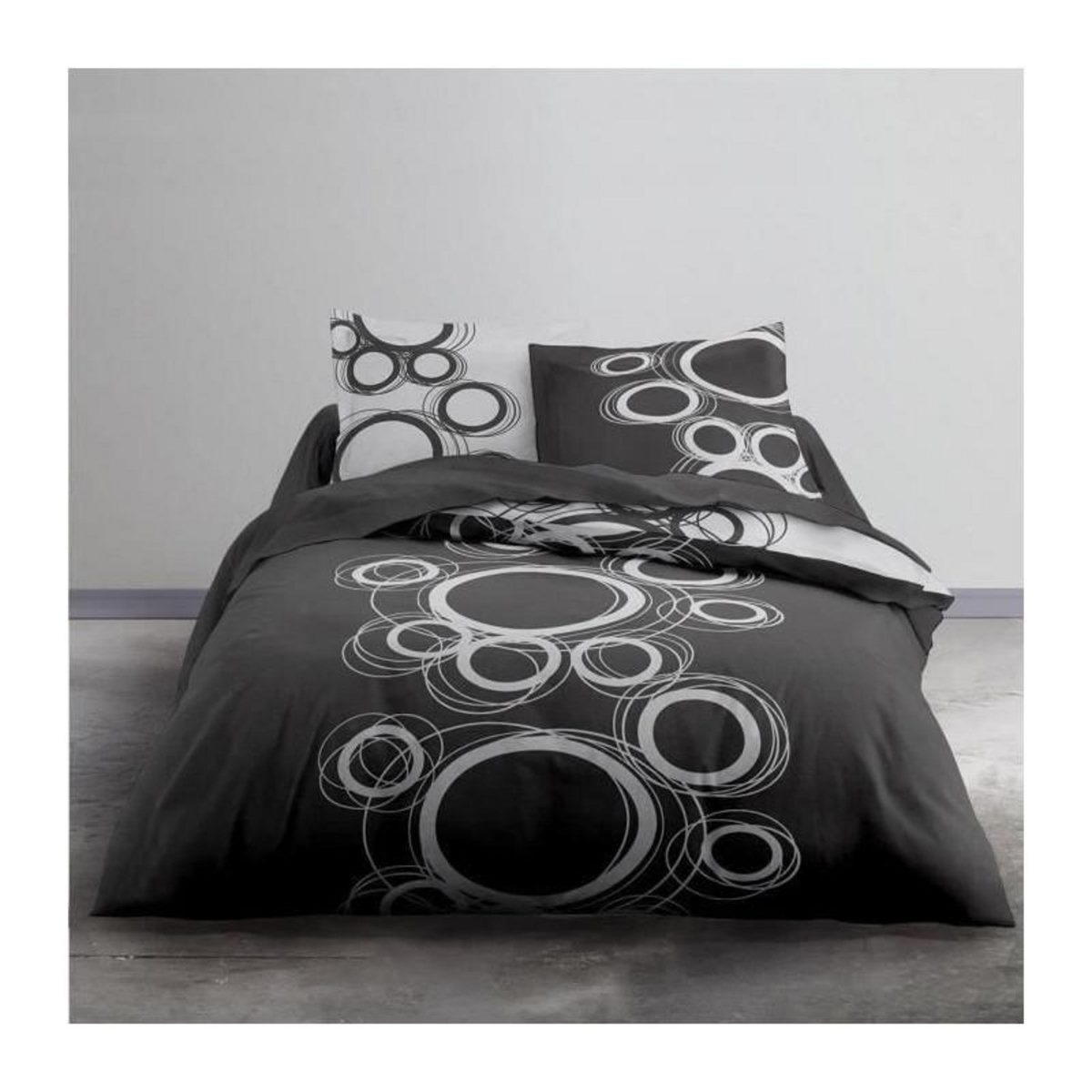 Today TODAY Tom - Parure de lit - Coton - 2 personnes - 240 x 260 cm - Imprime Gris