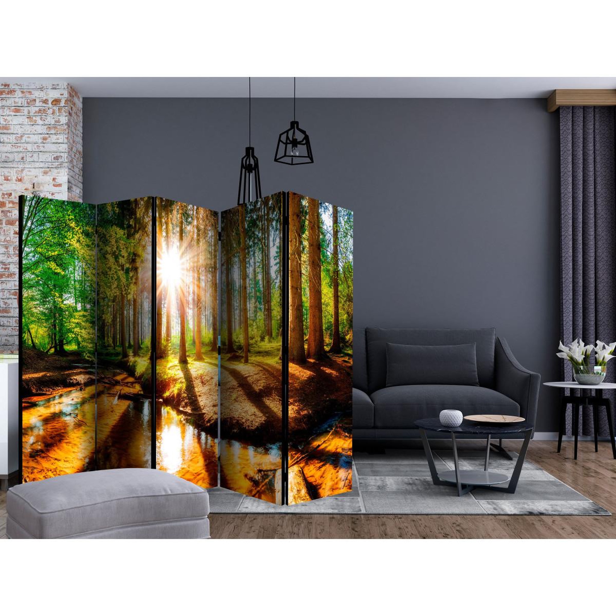 Voir la diapositive 2 : Paris Prix Paravent 5 volets  marvelous forest  172x225cm
