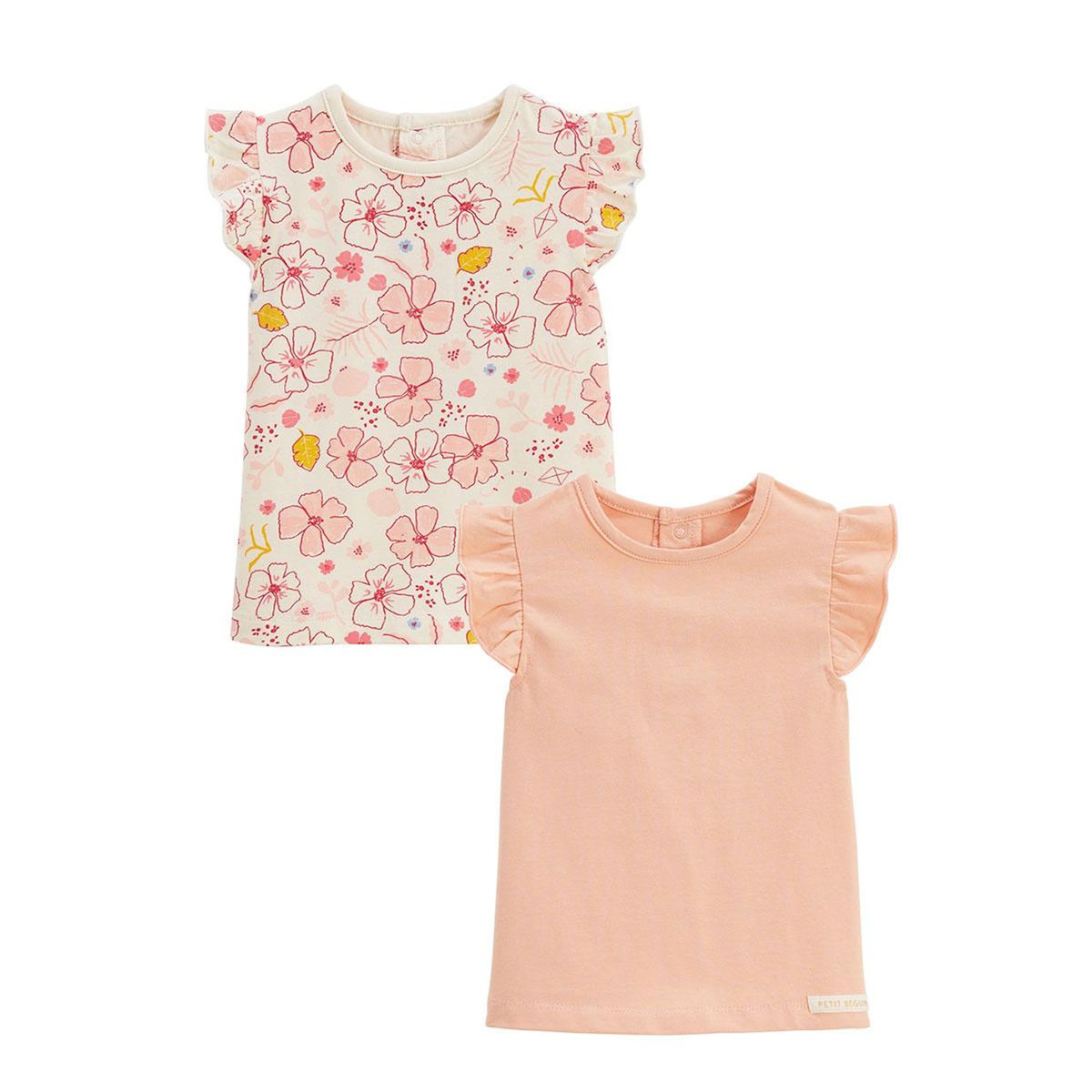 Petit Béguin Lot de 2 t-shirts enfant manches courtes Santa Giulia