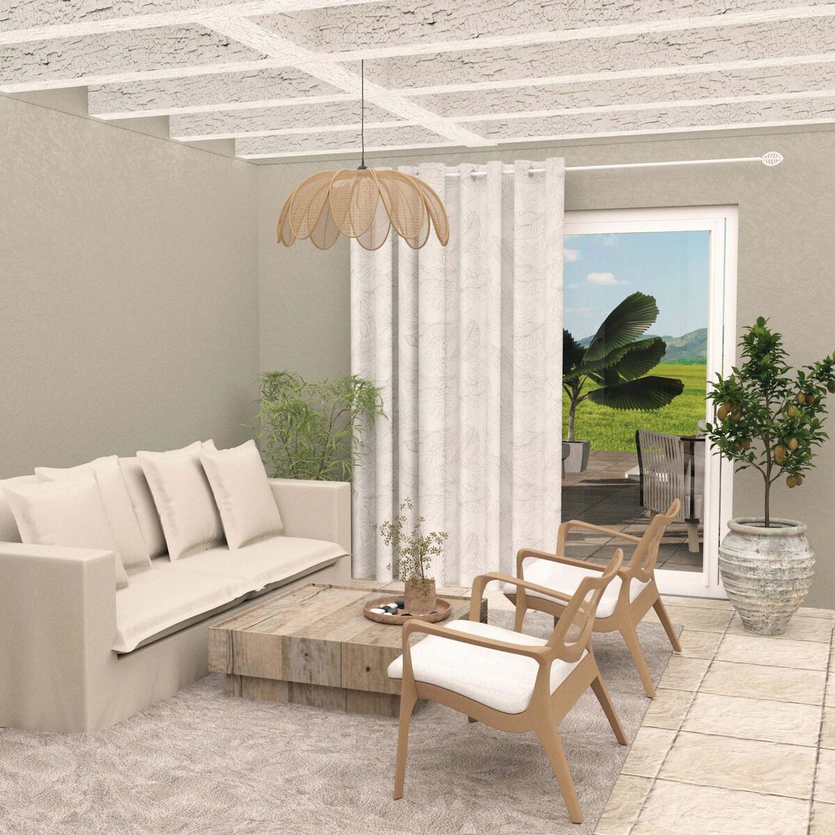 SOLEIL D'OCRE Voilage à oeillets spécial baie vitrée 280x250 cm CELIA, par Soleil d'Ocre