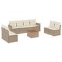 Voir la diapositive 2 : VIDAXL Salon de jardin avec coussins 9 pcs beige resine tressee