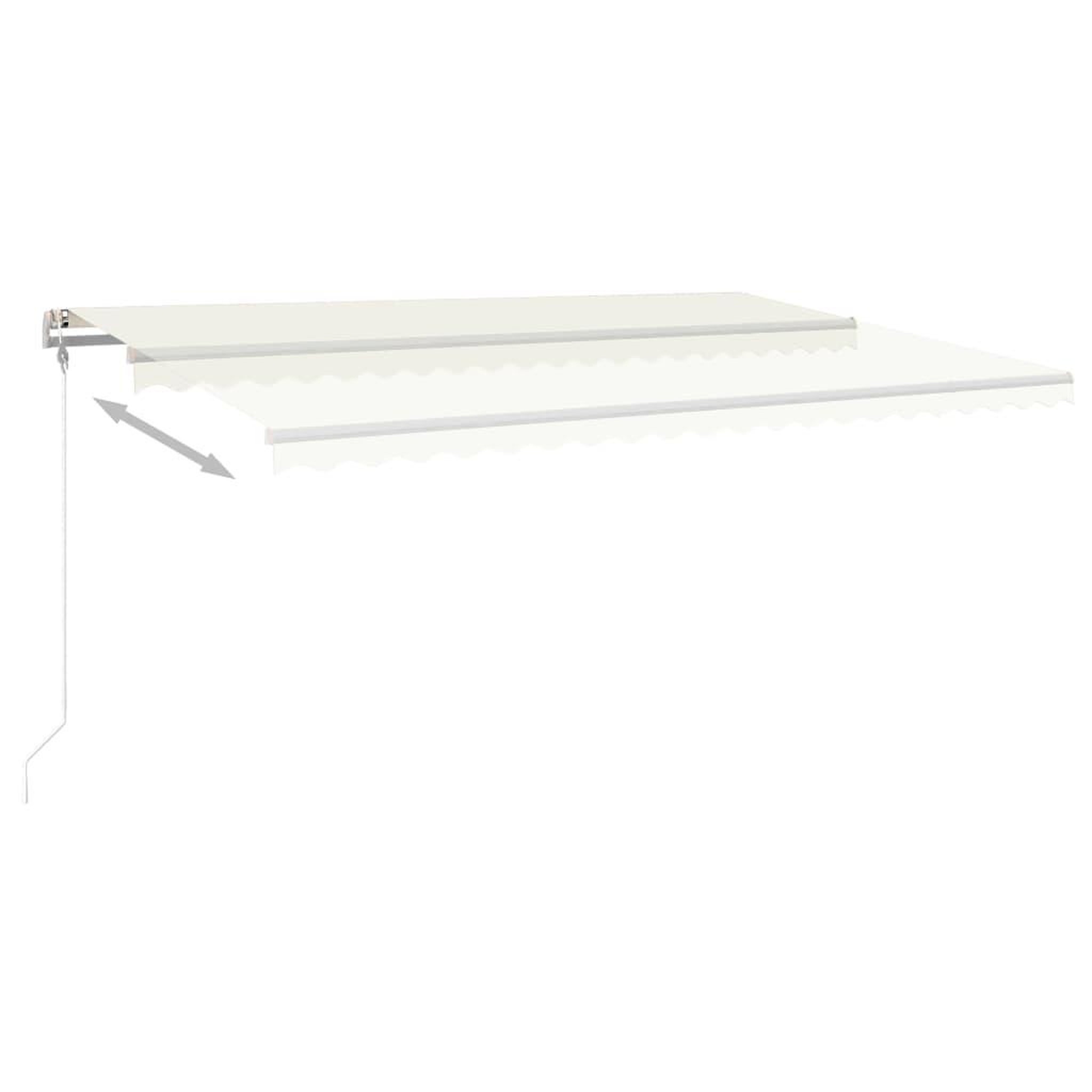Voir la diapositive 5 : VIDAXL Auvent manuel retractable avec poteaux 5x3,5 m Creme