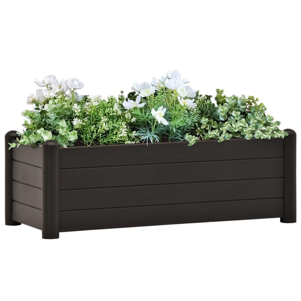 VIDAXL Lit sureleve de jardin PP Anthracite 100x43x35 cm