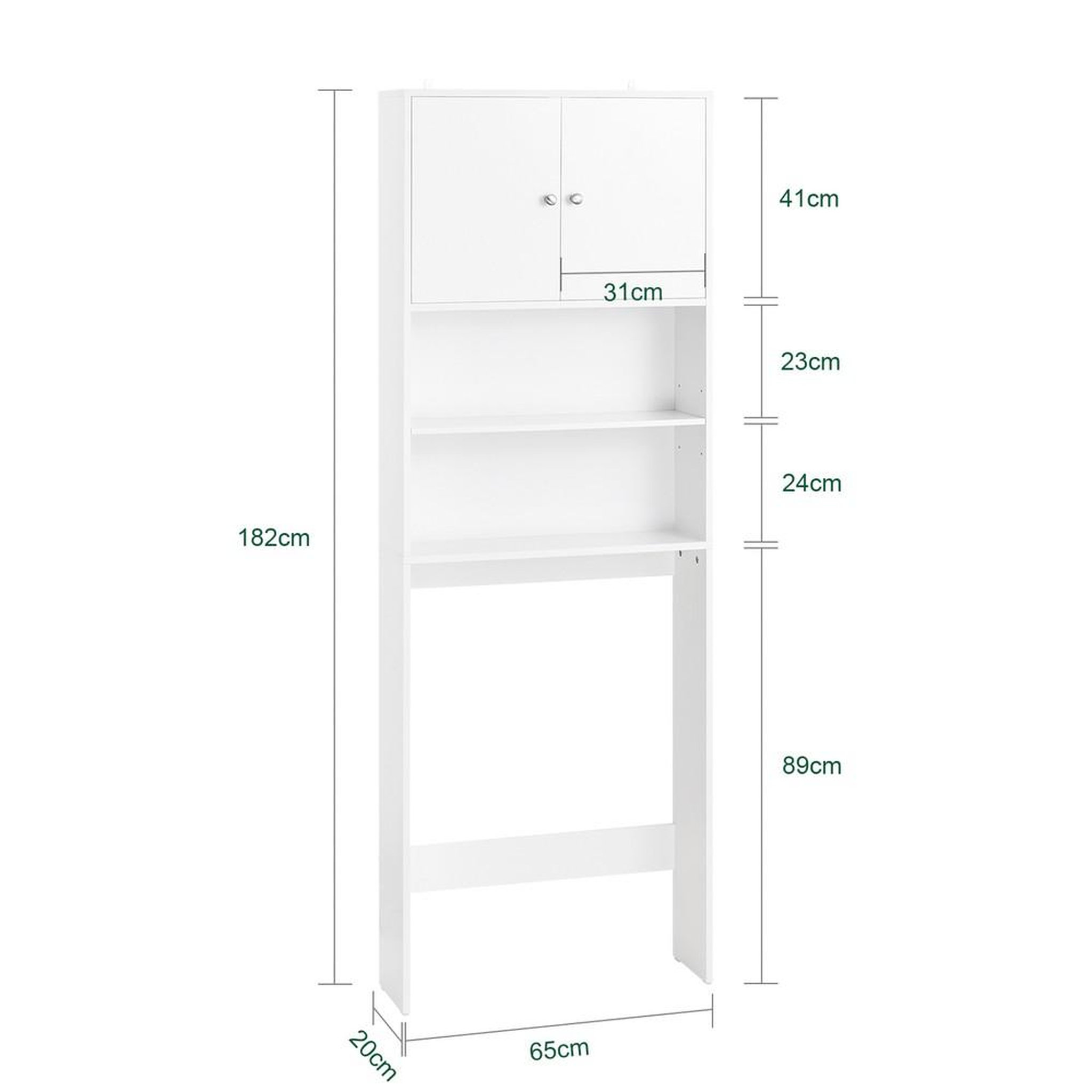 Voir la diapositive 3 : SOBUY SoBuy - Colonne De Salle De Bain à deux portes - Blanc - 65x20x182cm - Minimaliste - BZR165-W