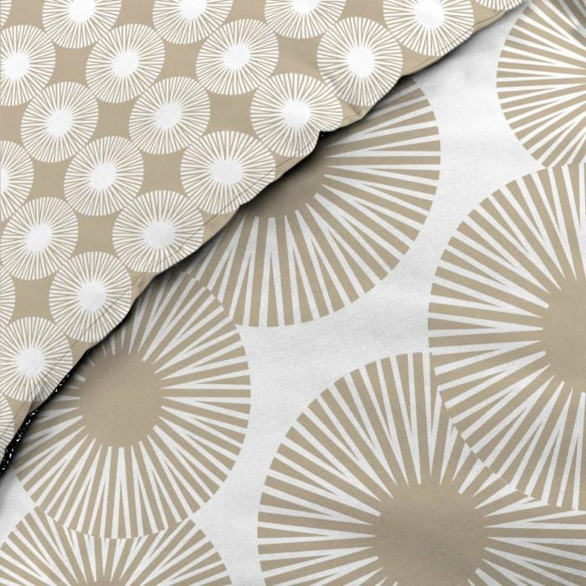 Paris Prix Parure de Lit 3 Pièces  Nebulla  260x240cm Beige