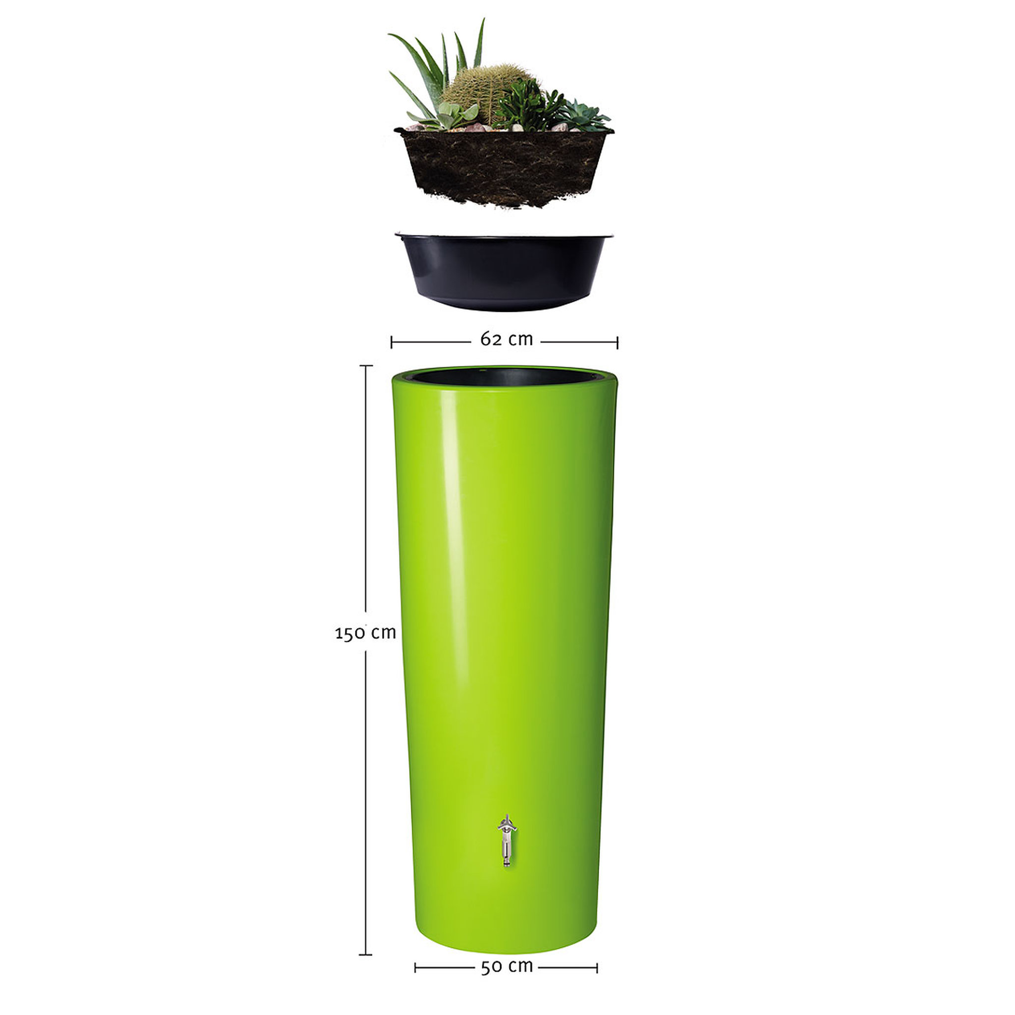 Voir la diapositive 3 : GARANTIA Récupérateur d'eau coloris Vert