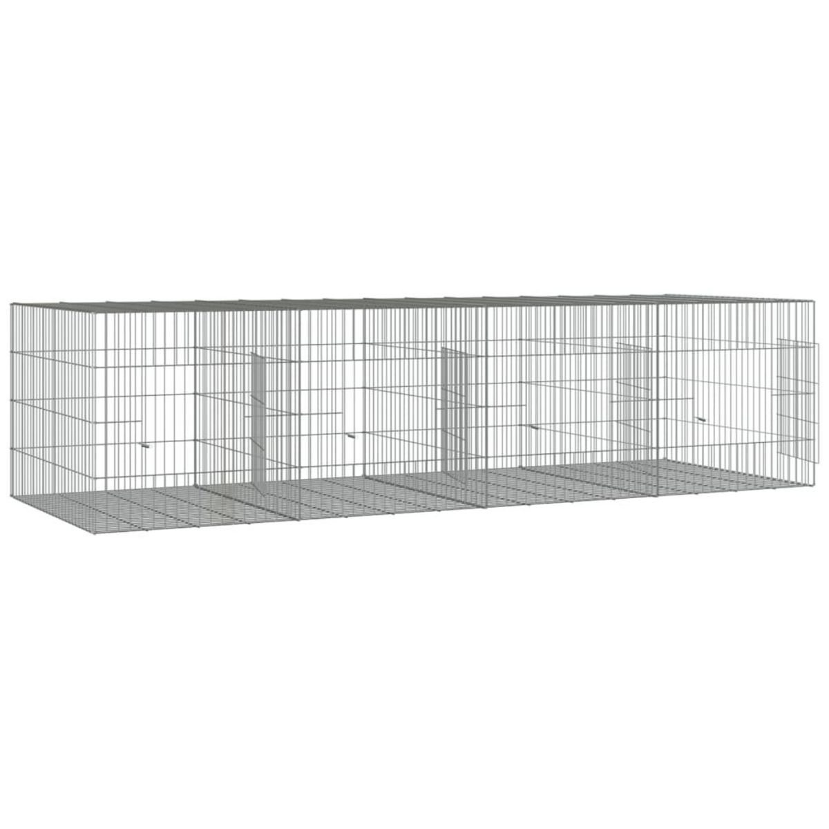 VIDAXL Cage a lapin 4 panneaux 217x79x54 cm Fer galvanise