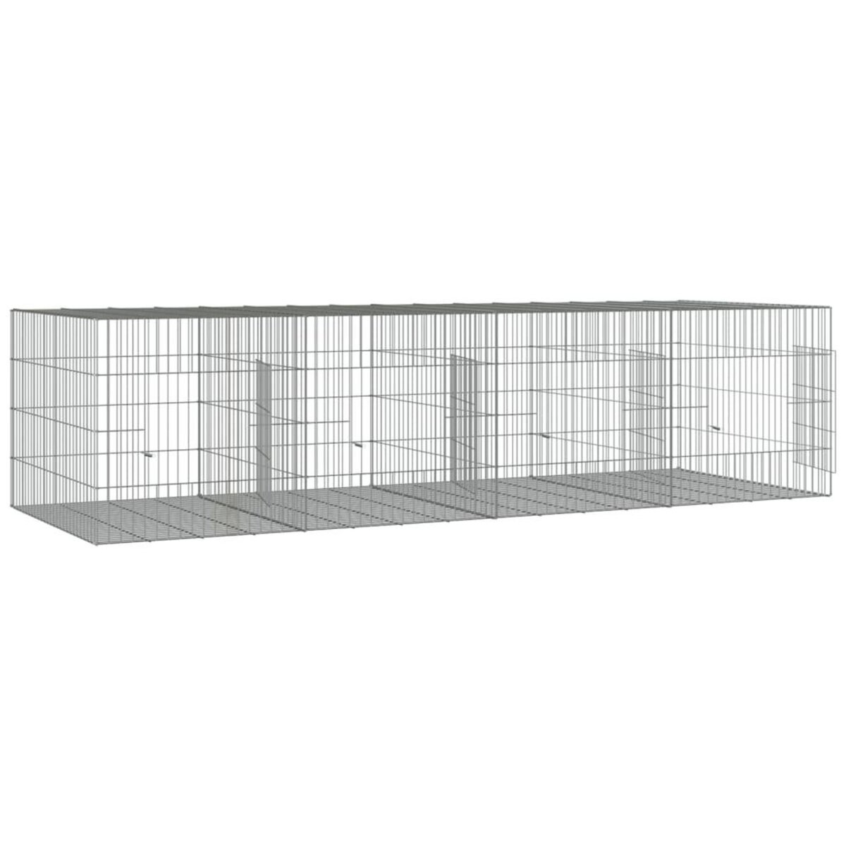 VIDAXL Cage a lapin 4 panneaux 217x79x54 cm Fer galvanise