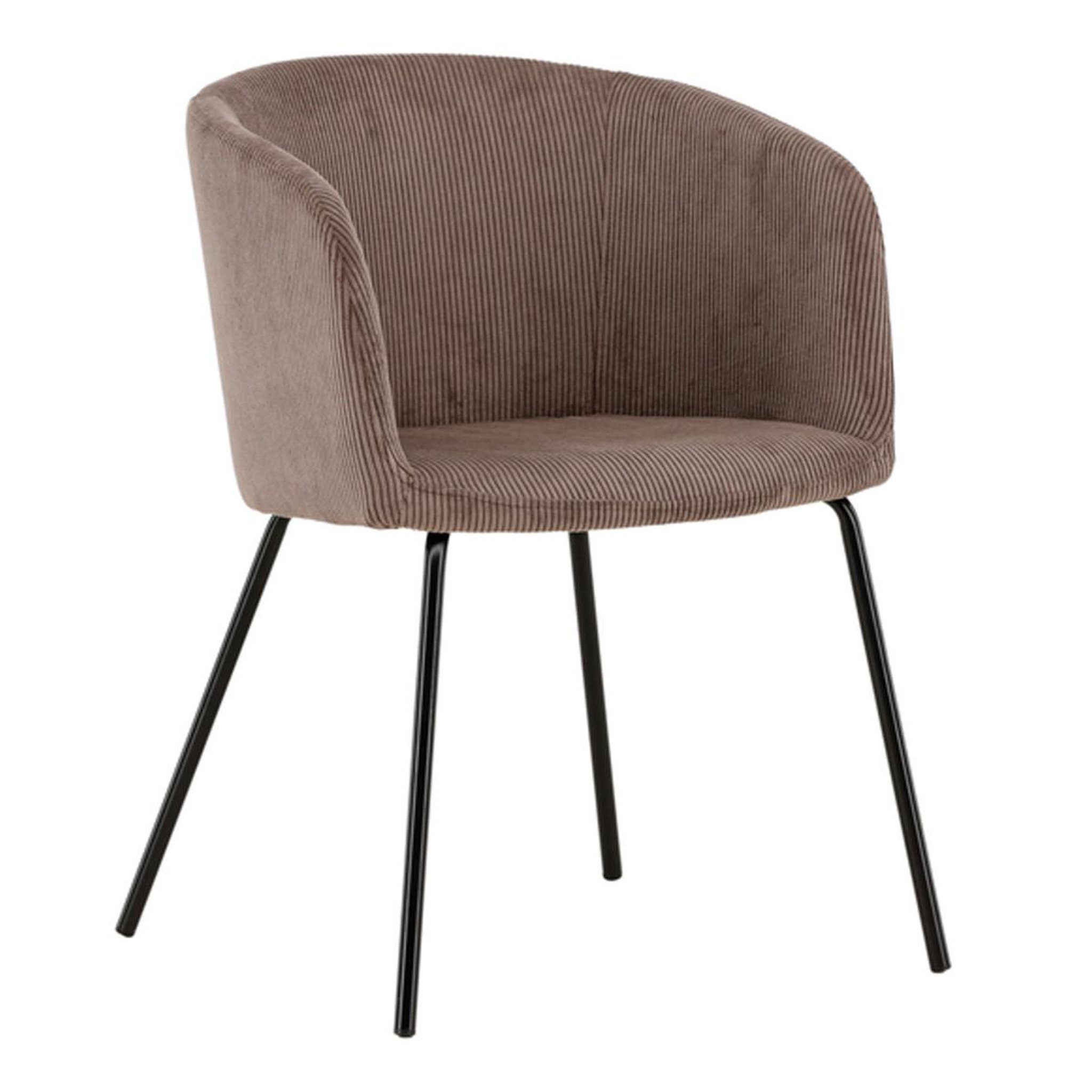 Paris Prix Chaise en velours côtelé  berit  78cm marron