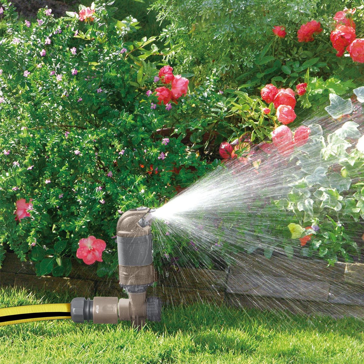 Jardibric Arroseur rotatif turbine de surface 2 jets sur pic passant